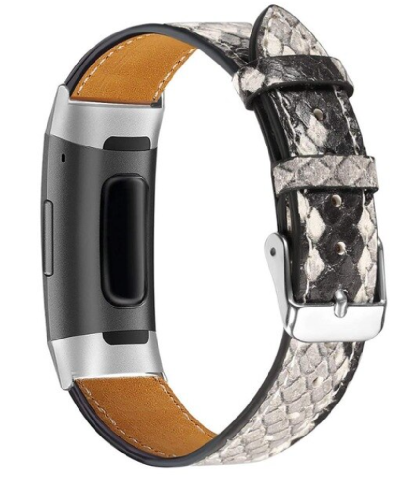 Strap-it® Strap-it Fitbit Charge 4 bandje leer (slangenprint)