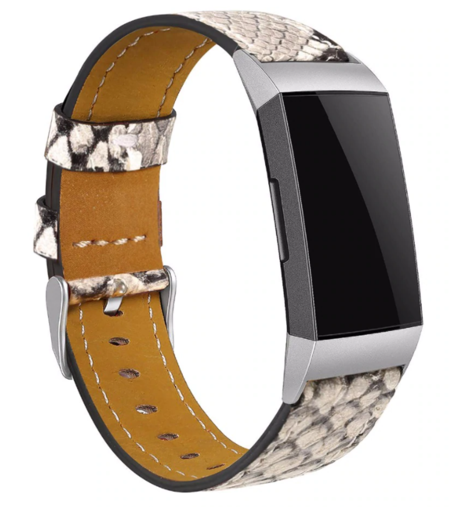 Strap-it® Strap-it Fitbit Charge 4 bandje leer (slangenprint)