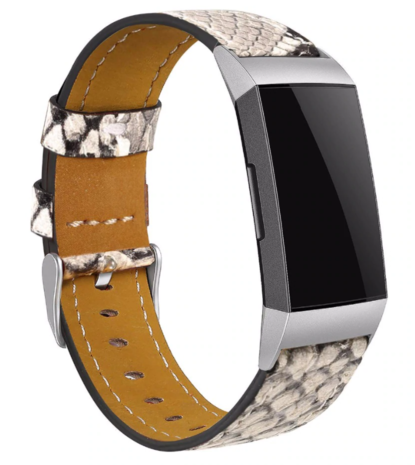 Strap-it® Strap-it Fitbit Charge 4 bandje leer (slangenprint)