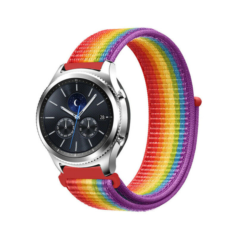 Strap-it® Strap-it Samsung Gear S3 nylon band (regenboog) Strap-it® Strap-it Samsung Gear S3 nylon band (regenboog)