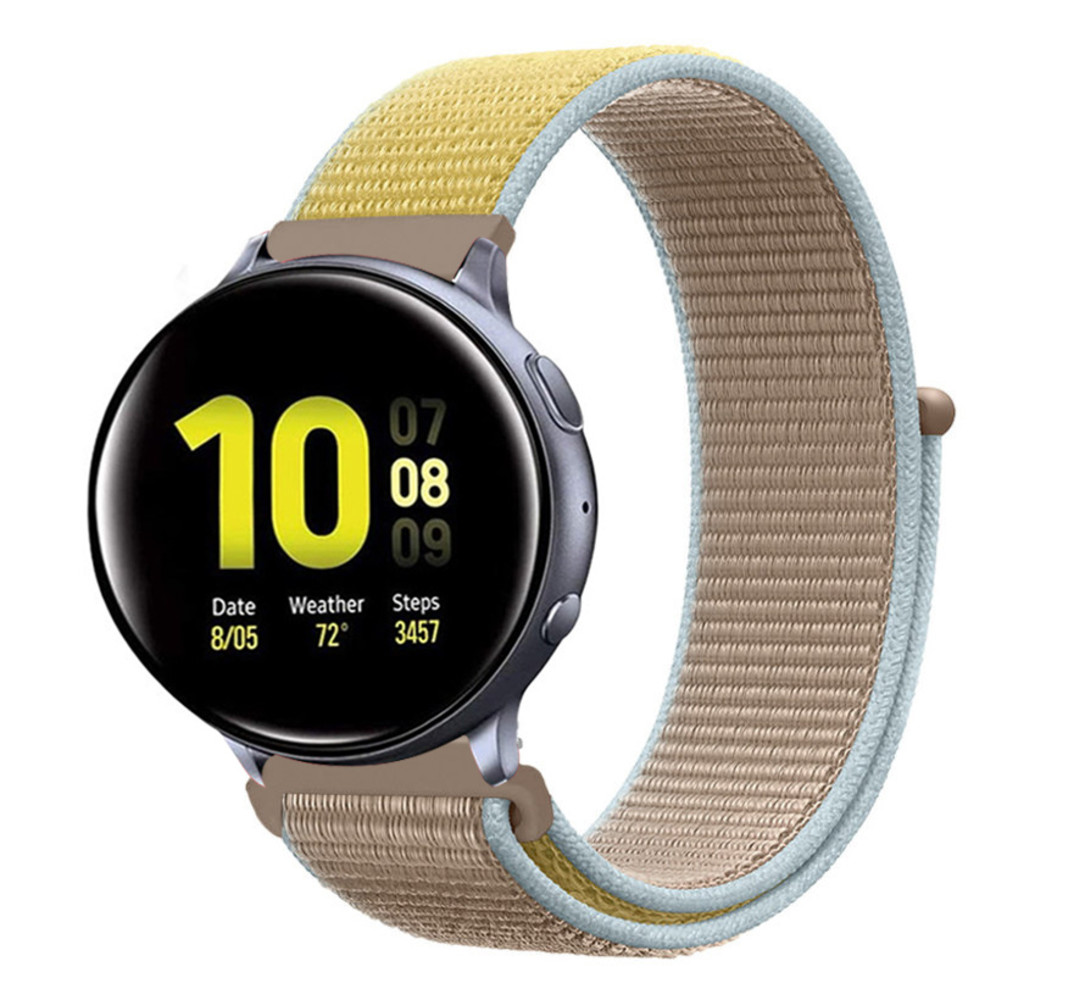 Samsung Galaxy Watch Active nylon band camel Smartwatchbanden