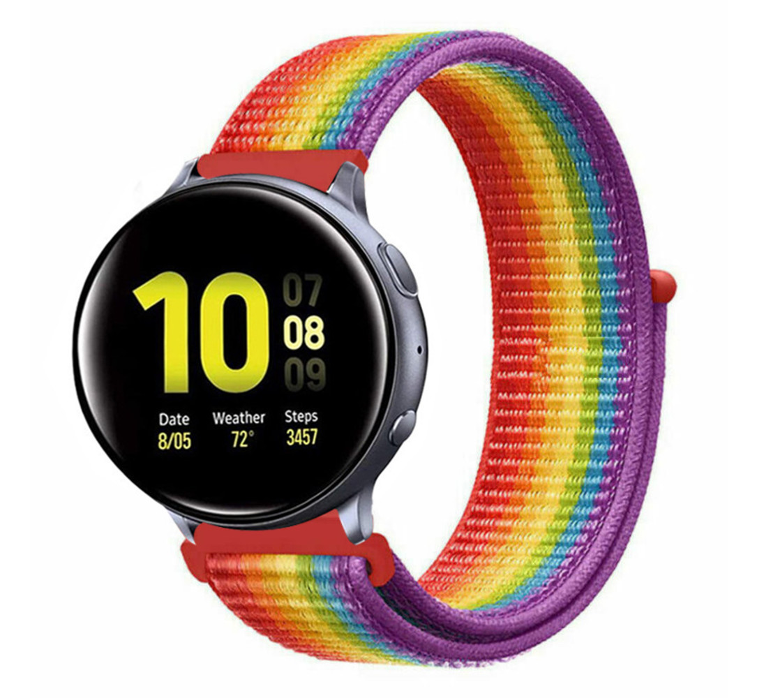 Strap-it® Strap-it Samsung Galaxy Watch Active nylon band (regenboog)