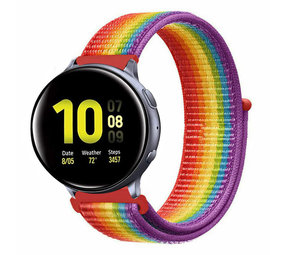 Strap-it® Samsung Galaxy Watch Active nylon band (regenboog)