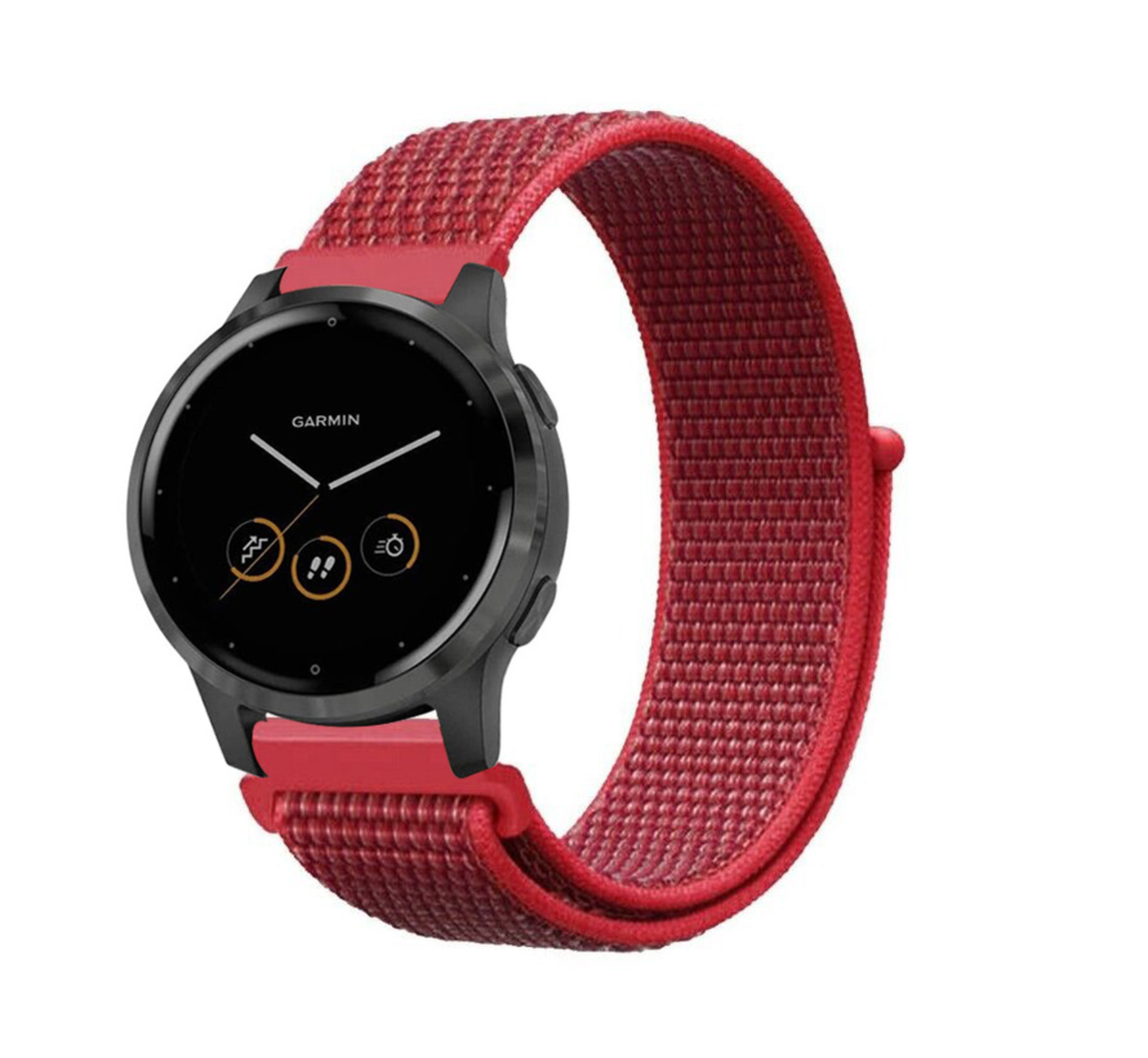 Garmin Vivoactive 4s nylon band (rood) Smartwatchbanden.nl