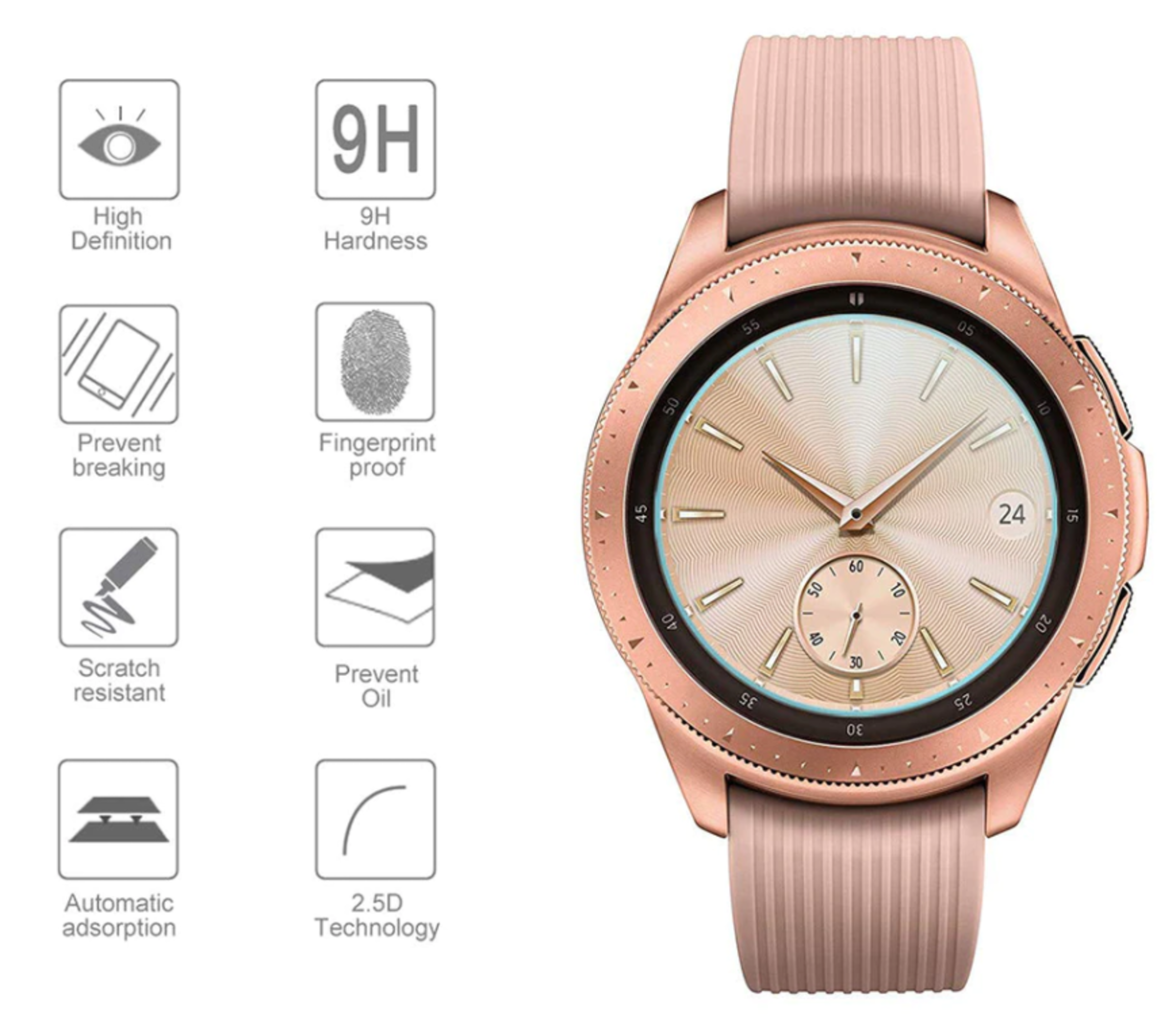 Samsung Galaxy Watch screen protector 42mm (tempered glass