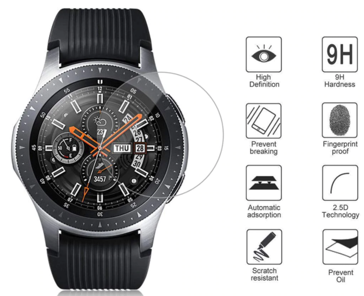 Samsung Galaxy Watch screen protector 46mm tempered glass Smartwatchbanden
