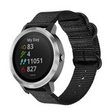 Strap-it® Garmin Vivoactive 3 nylon gesp band (zwart)