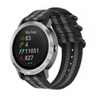 Strap-it® Strap-it Garmin Vivoactive 3 nylon gesp band (zwart/grijs)