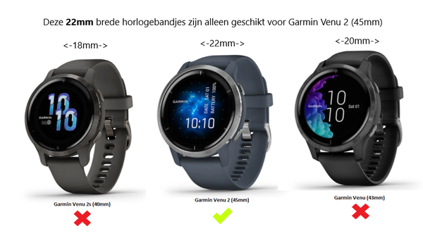 Strap-it® Strap-it Garmin Venu 2 stalen band - 45mm - rosé goud