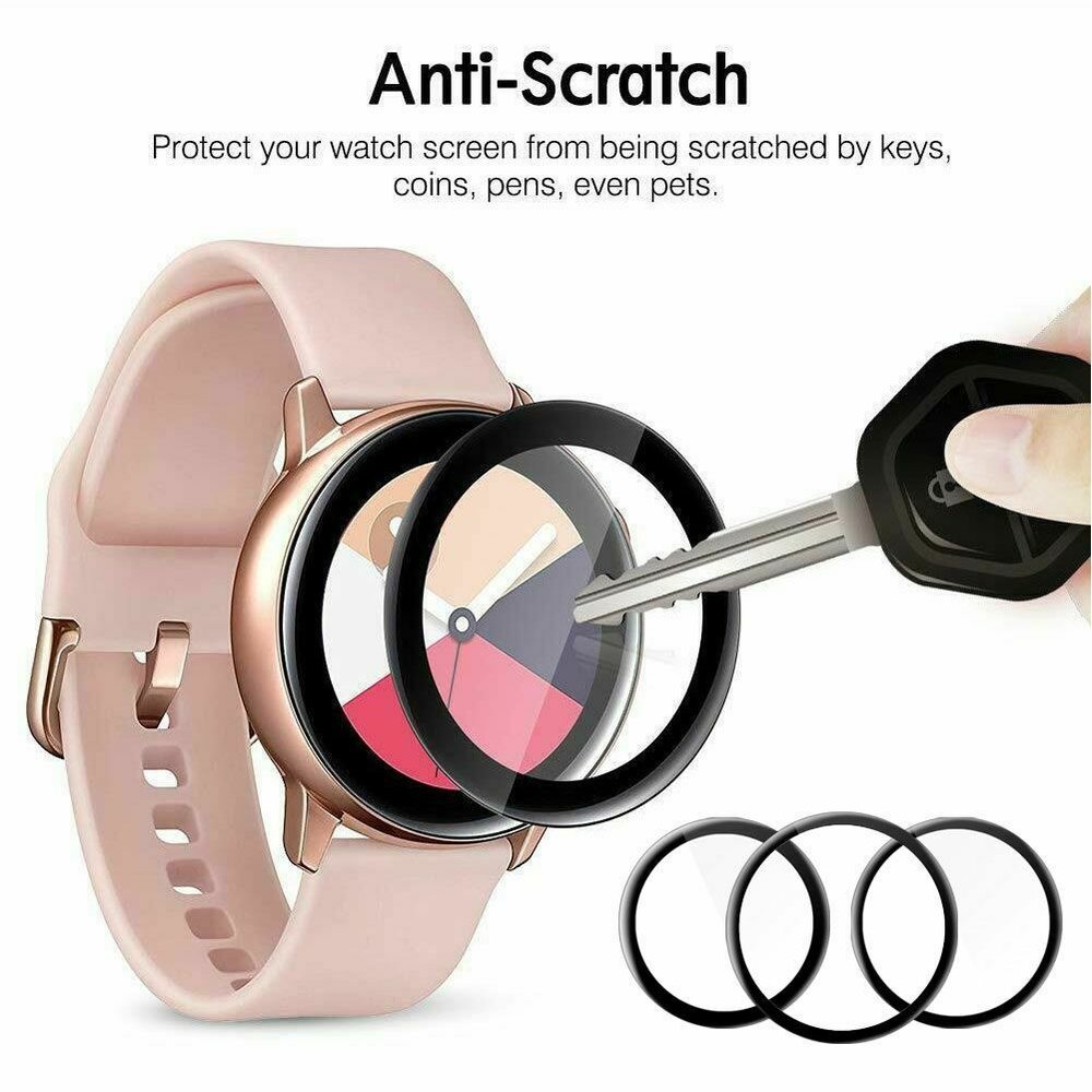 Samsung Galaxy Watch Active 2 40mm full cover screenprotector Smartwatchbanden