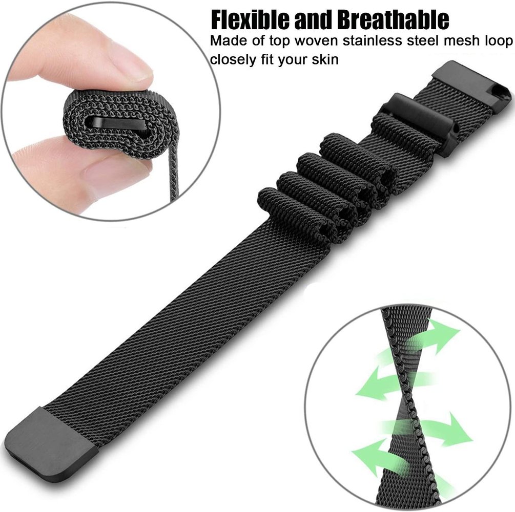 Strap-it® Strap-it Milanese horlogeband 20mm - universeel - zwart