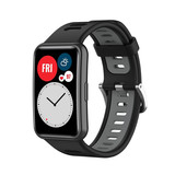 Strap-it® Huawei Watch Fit sport gesp bandje (zwart/grijs)