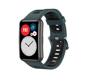 Strap-it® Huawei Watch Fit sport gesp bandje (groen/zwart)