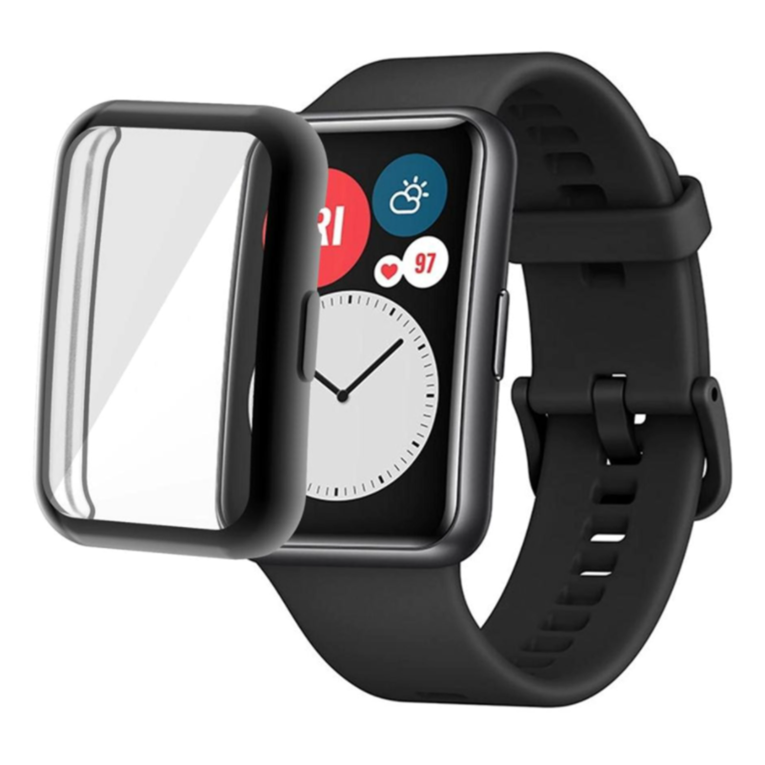 langs krijgen Zwerver Huawei Watch Fit TPU beschermhoes (zwart) - Smartwatchbanden.nl