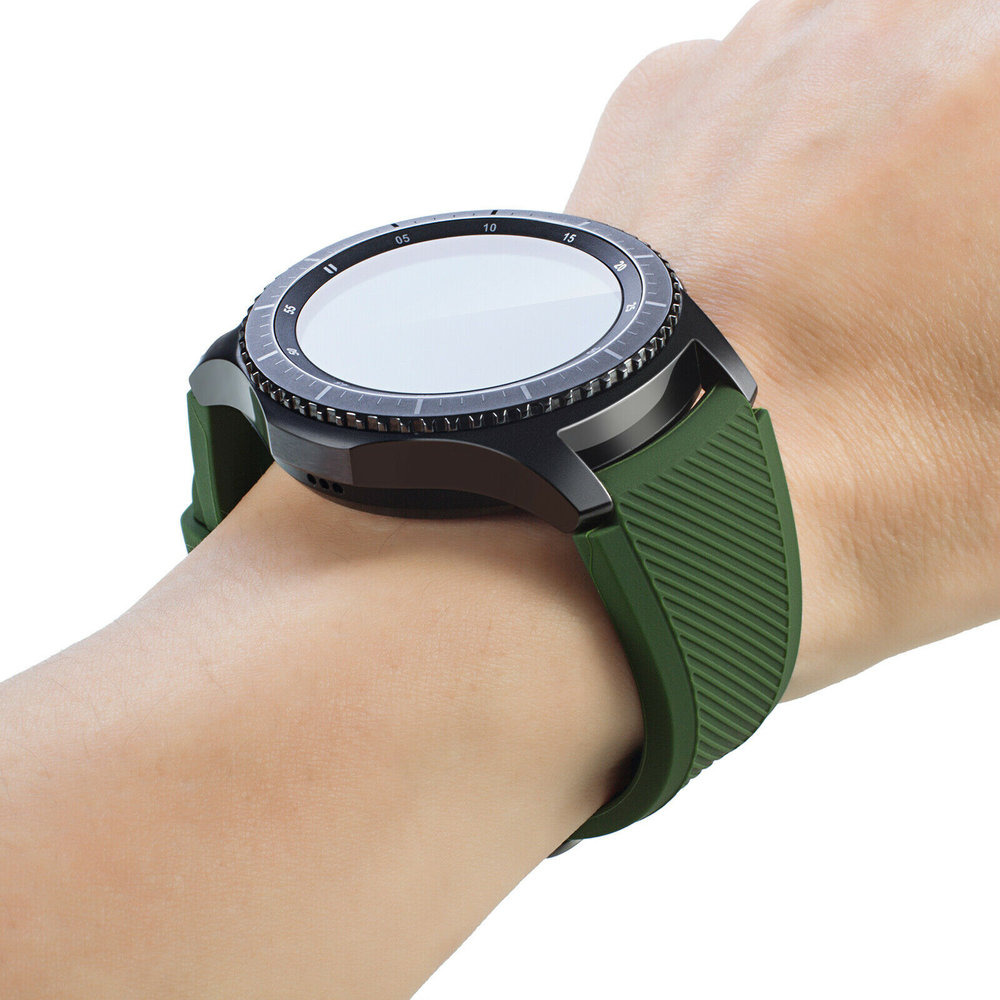 Strap-it® Strap-it siliconen horlogeband 22mm universeel (legergroen)