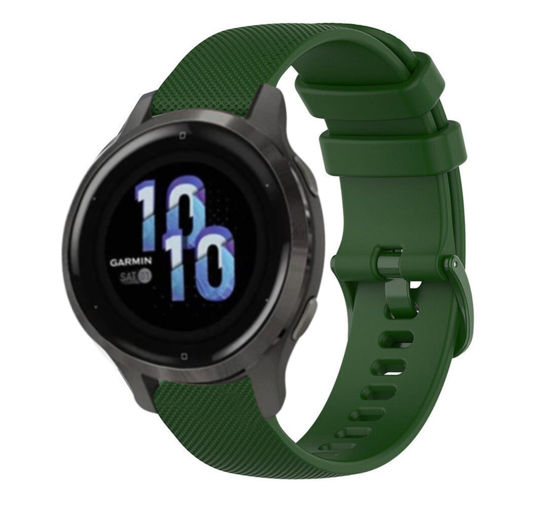 Strap-it® Strap-it Garmin Venu 2s siliconen bandje - 40mm - legergroen