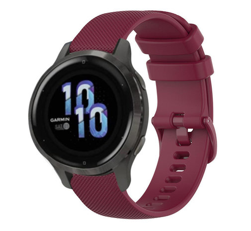 Strap-it® Strap-it Garmin Venu 2s siliconen bandje - 40mm - donkerrood