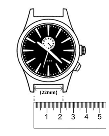 22mm horlogeband opmeten