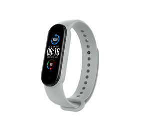 Strap-it® Xiaomi Mi Band 5 siliconen bandje (grijs)