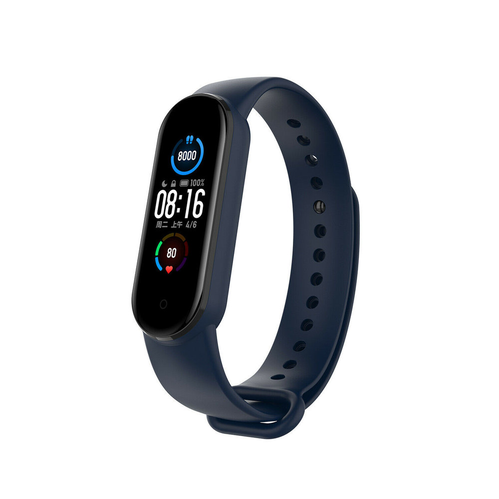 Strap-it® Strap-it Xiaomi Mi Band 6 siliconen bandje (donkerblauw)
