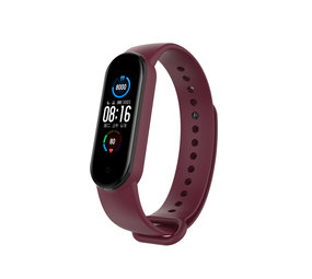 Strap-it® Xiaomi Mi Band 6 siliconen bandje (wijnrood)