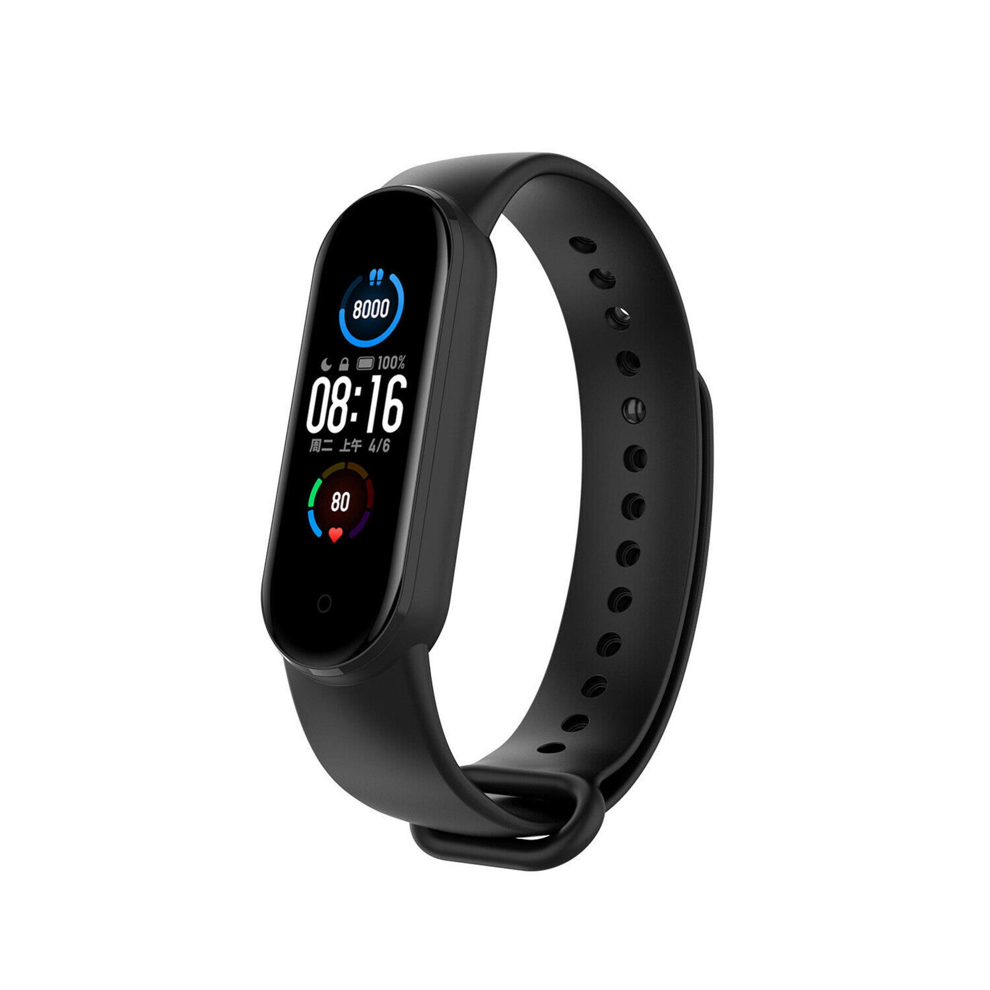 Xiaomi Mi Band 6 siliconen bandje (zwart) - Smartwatchbanden.nl