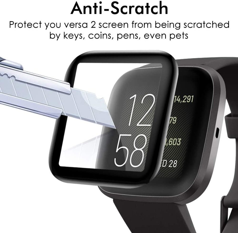 Fitbit Versa 2 screen protector Full Cover Smartwatchbanden.nl