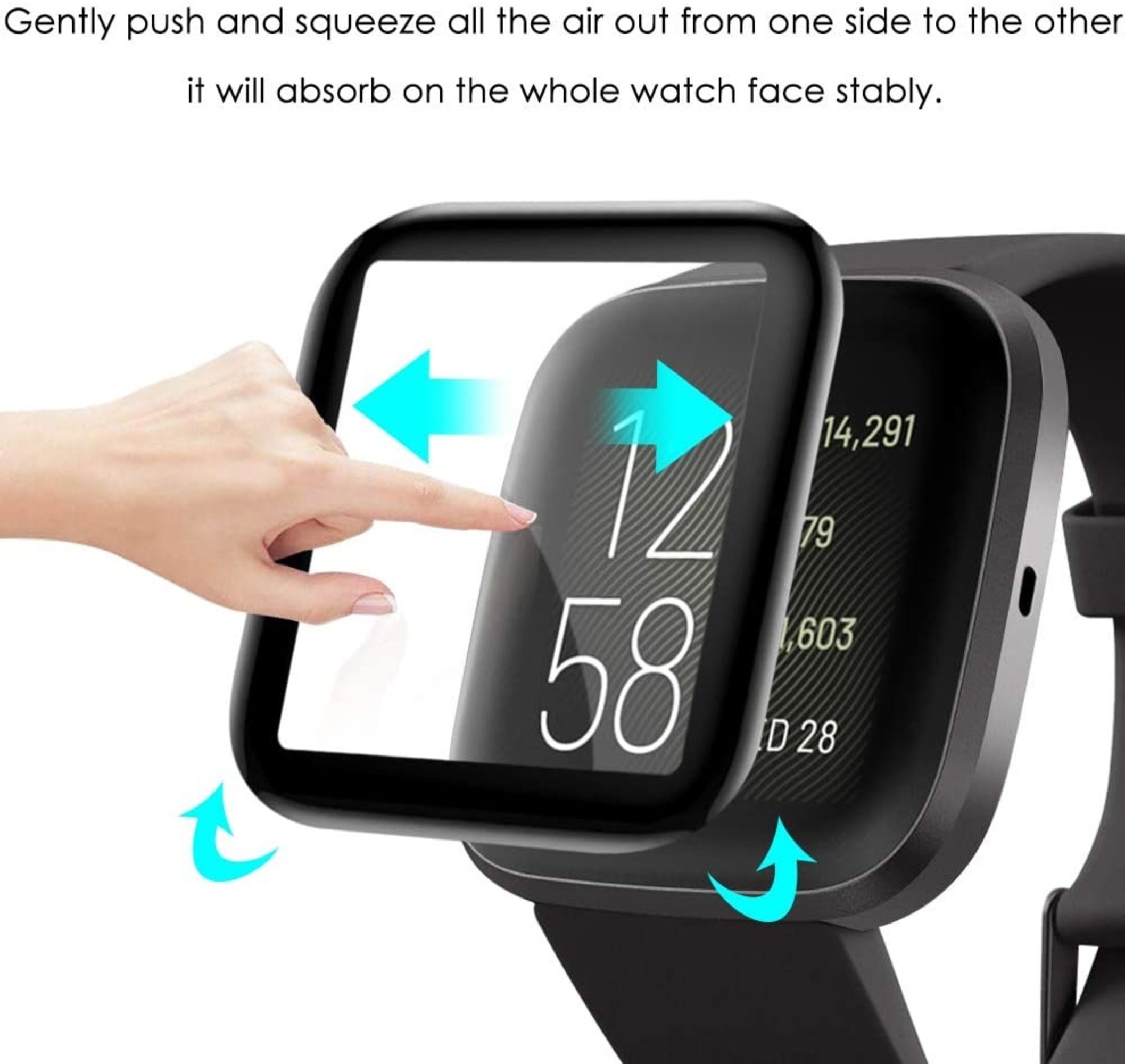 Fitbit Versa 2 screen protector Full Cover Smartwatchbanden.nl