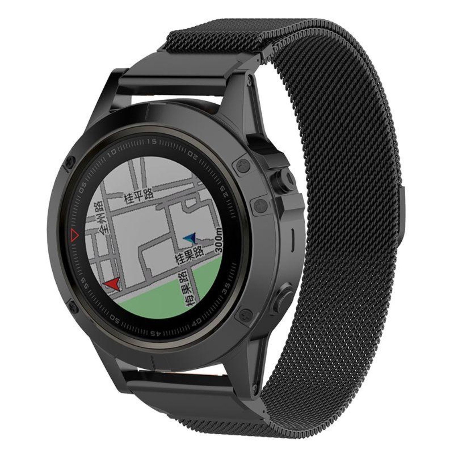 pot levenslang Groot Garmin Fenix 5x / 6x Milanese band (zwart) - Smartwatchbanden.nl
