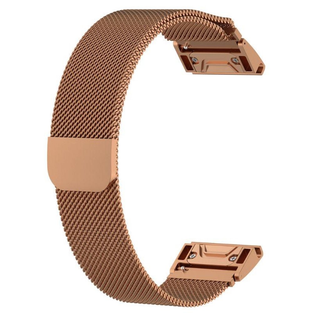 Strap-it® Strap-it Garmin Fenix 5x / 6x Milanese band (rosé goud)