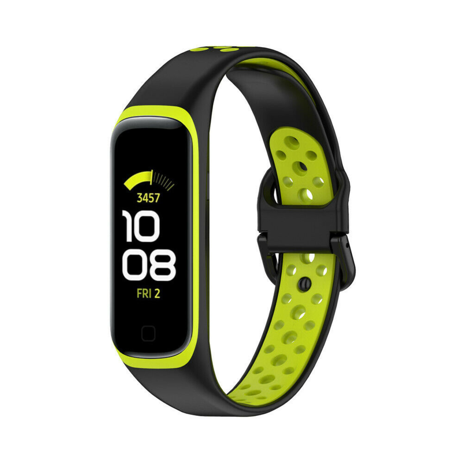 Samsung Galaxy Fit sport bandje (zwart/geel) - Smartwatchbanden.nl