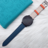 Strap-it® Strap-it Samsung Gear S3 leren bandje (wit/donkerblauw) Strap-it® Strap-it Samsung Gear S3 leren bandje (wit/donkerblauw)