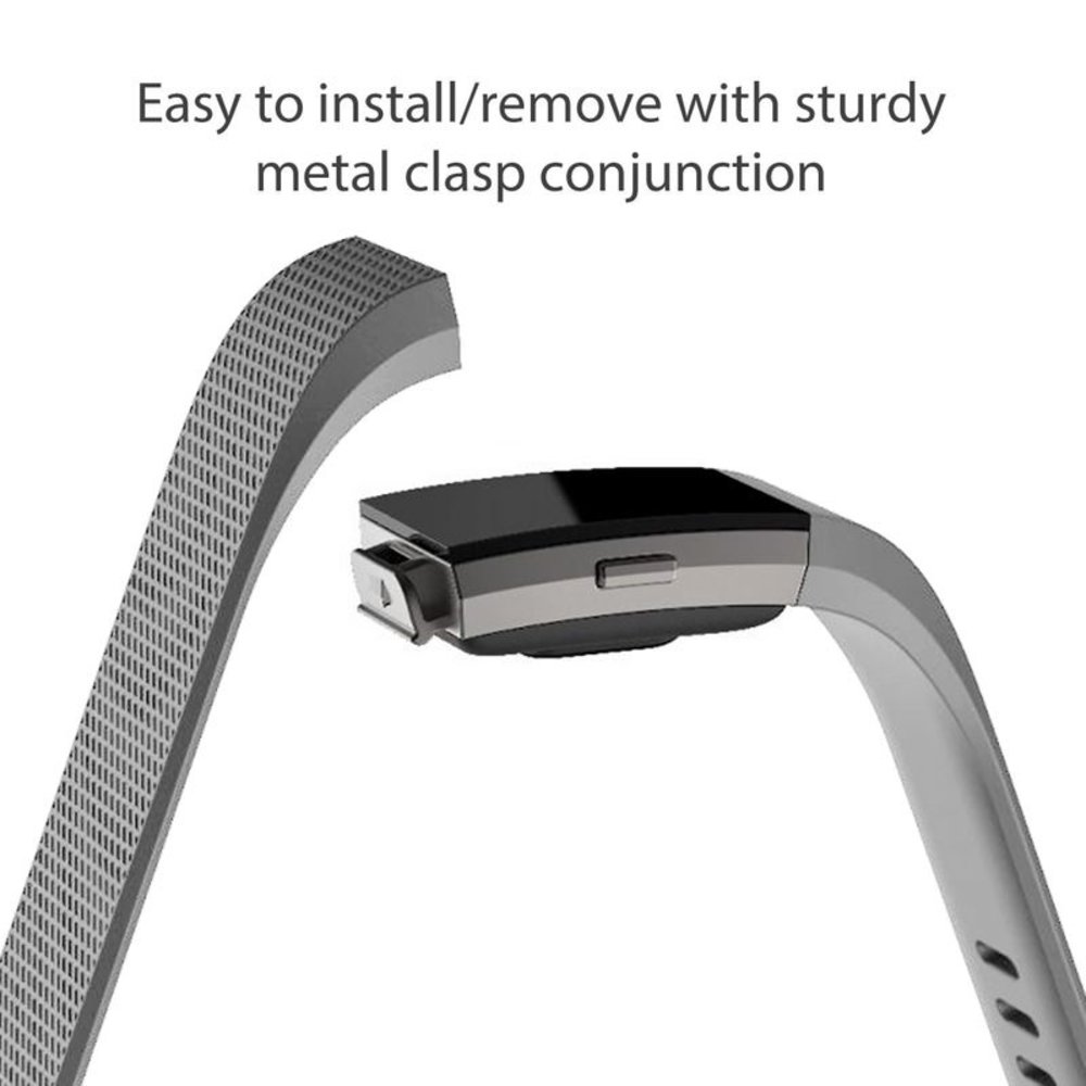 Strap-it® Strap-it Fitbit Charge 2 siliconen bandje (grijs)