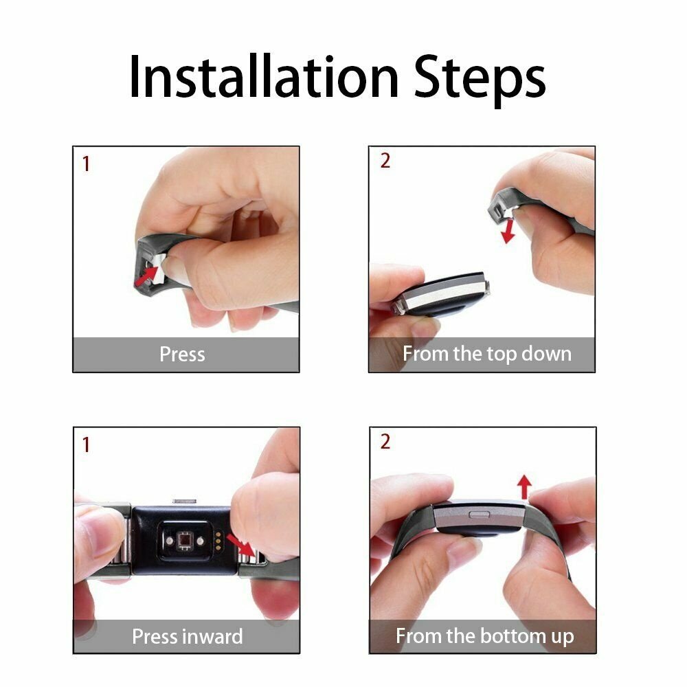 Strap-it® Strap-it Fitbit Charge 2 siliconen bandje (grijs)