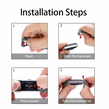 Strap-it® Strap-it Fitbit Charge 2 siliconen bandje (grijs)