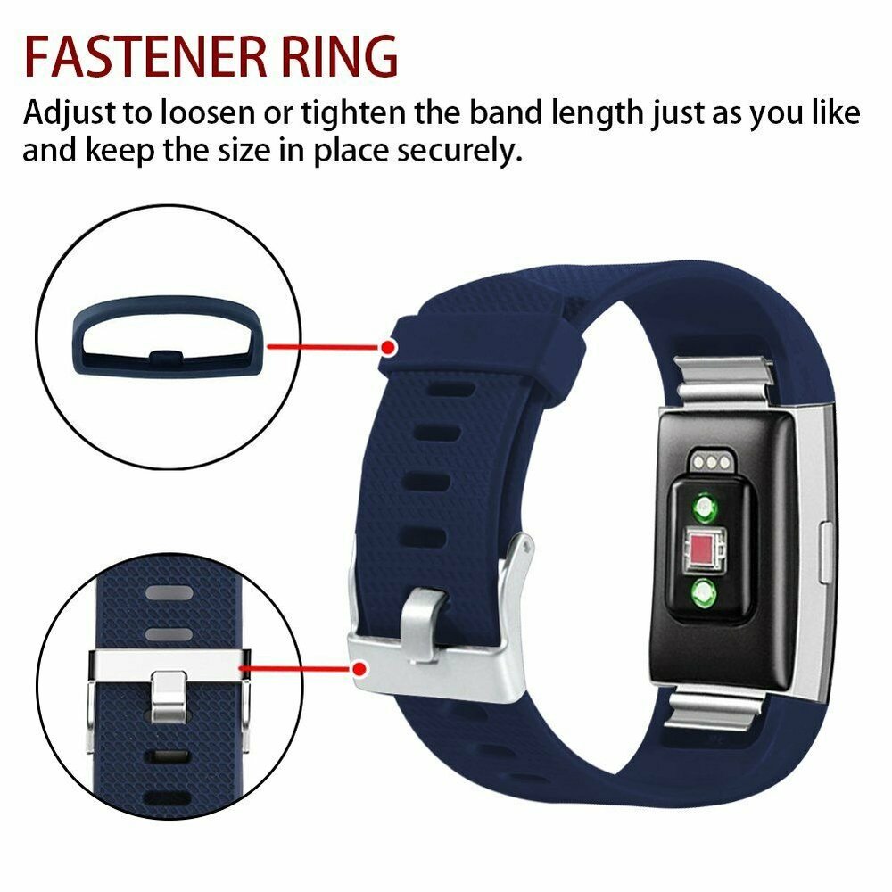 Strap-it® Strap-it Fitbit Charge 2 siliconen bandje (donkerblauw)