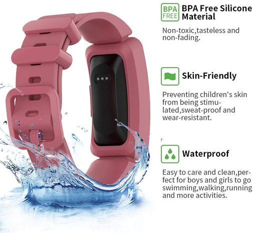 Strap-it® Strap-it Fitbit Ace 2 siliconen bandje (watermeloen)