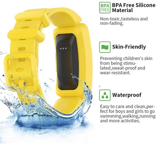Strap-it® Strap-it Fitbit Ace 2 siliconen bandje (geel)
