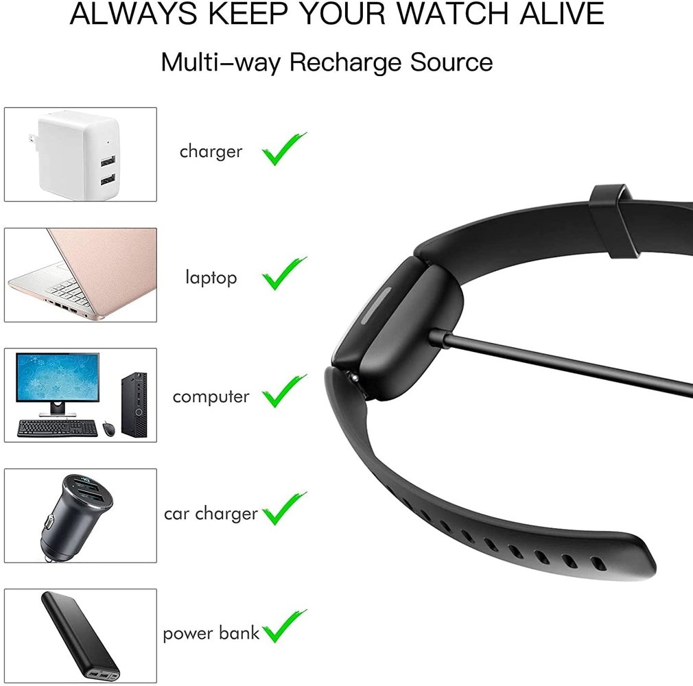 Strap-it® Strap-it Fitbit Ace 3 oplader / oplaadkabel Strap-it® Strap-it Fitbit Ace 3 oplader / oplaadkabel