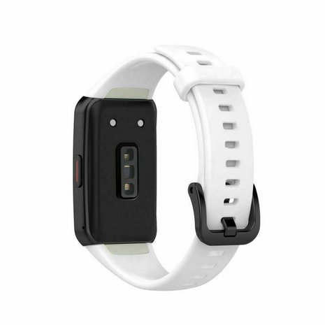 Strap-it® Strap-it Huawei Band 6 siliconen bandje (wit)