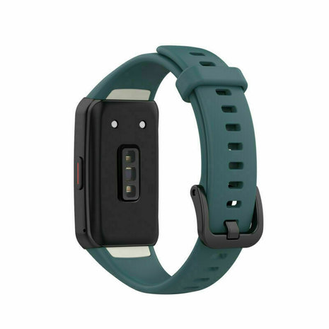 Strap-it® Strap-it Huawei Band 6 siliconen bandje (dennengroen)