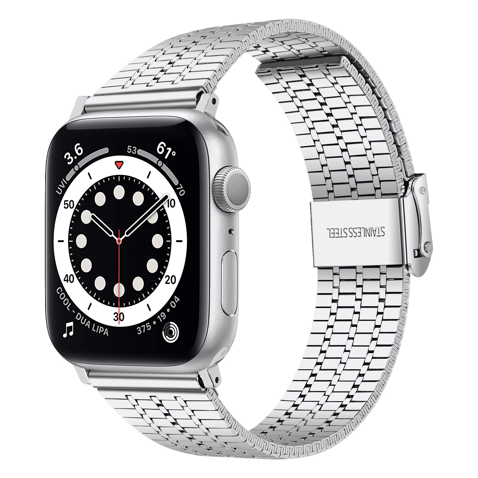 Apple Watch luxe roestvrij stalen band zilver