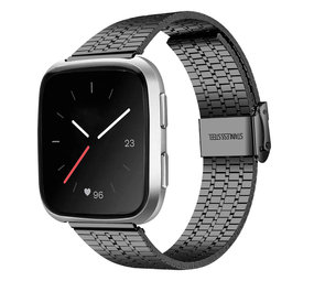 Strap-it® Fitbit Versa roestvrij stalen bandje (zwart) Strap-it® Fitbit Versa roestvrij stalen bandje (zwart)