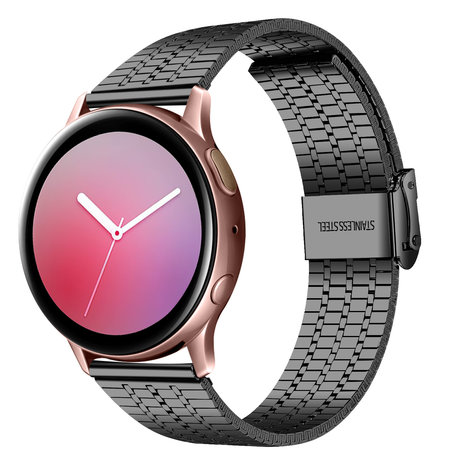 Samsung Galaxy Watch Active luxe stalen band zwart Smartwatchbanden