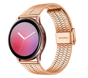 Strap-it® Samsung Galaxy Watch Active roestvrij stalen band (rosé goud)