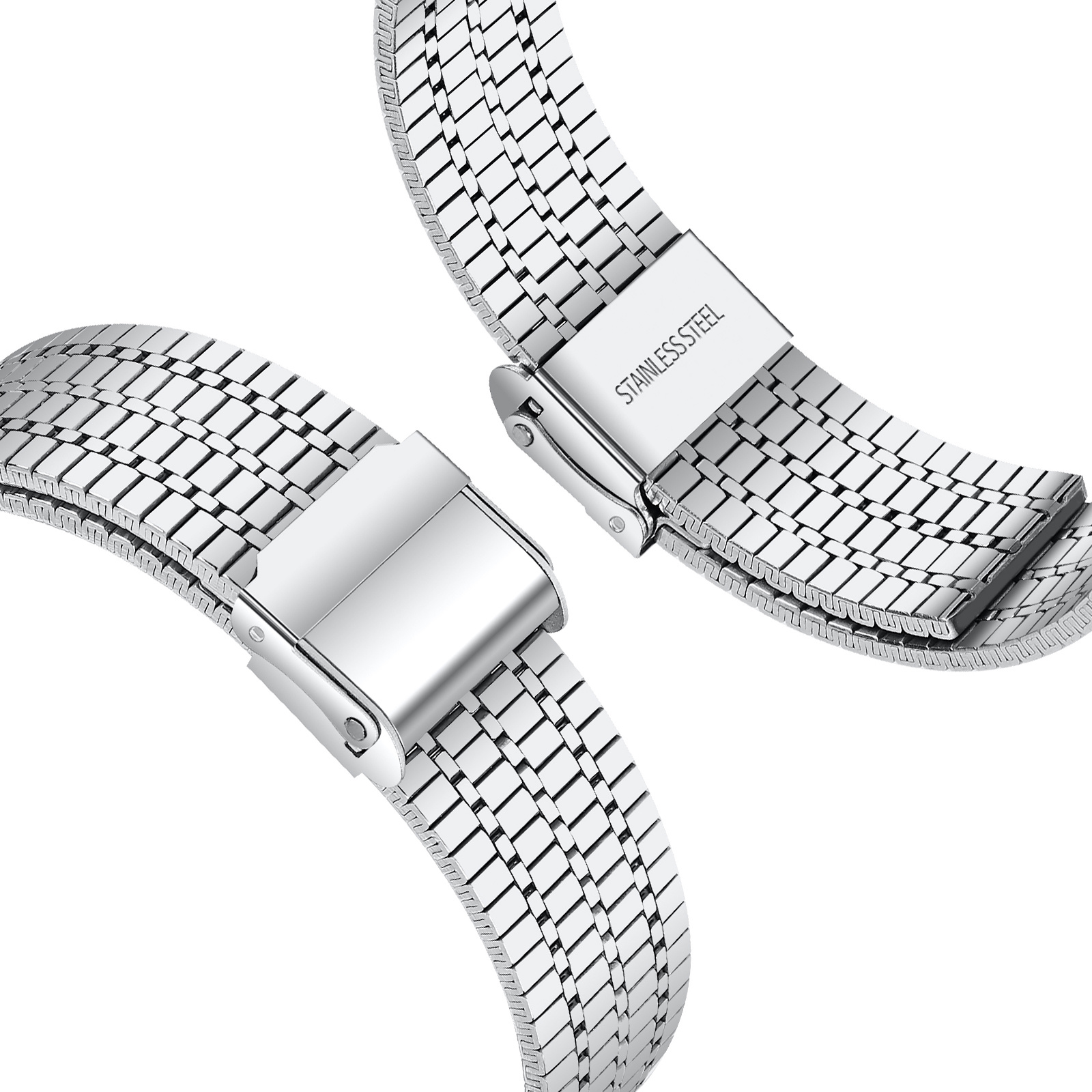 Samsung Galaxy Watch 46mm luxe stalen band (zilver) - Smartwatchbanden.nl
