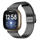 Strap-it® Strap-it Fitbit Sense roestvrij stalen band (zwart)