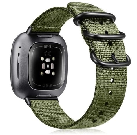 Strap-it® Strap-it Fitbit Sense nylon gesp band (groen)