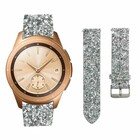Strap-it® Strap-it Samsung Galaxy Watch 42mm leren glitter bandje (zilver)