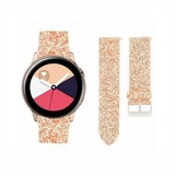 Strap-it® Samsung Galaxy Watch Active leren glitter bandje (rosé goud)